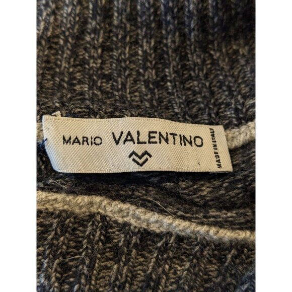Mario Valentino Italy Wool Cashmere Sweater Mens US XL Gray Mock Neck Designer - Picture 4 of 5